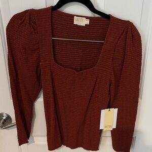 Nation LTD Rust Textured Blouse